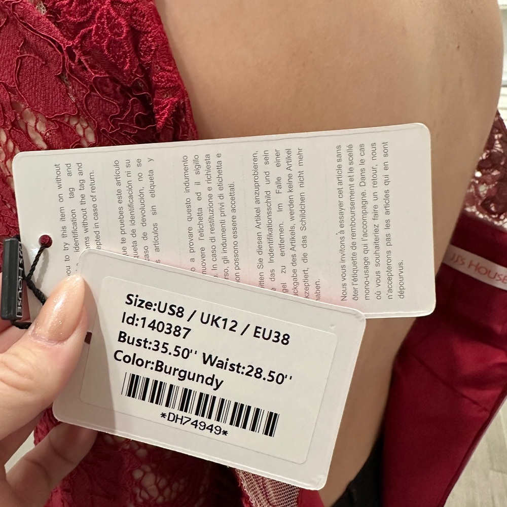 Elegant Red Lace Dress - Picture 9 of 9